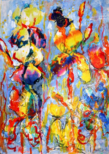Картина под названием "Fantasy with Flower…" - Rakhmet Redzhepov, Подлинное произведение искусства, Акрил