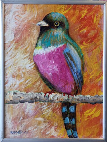 Картина под названием "BIRD 7" - Rakhmet Redzhepov, Подлинное произведение искусства, Масло Установлен на картон