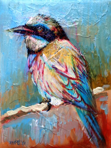 绘画 标题为“Bird 9” 由Rakhmet Redzhepov, 原创艺术品, 油 安装在纸板上