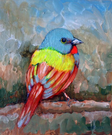 Картина под названием "BIRD 10" - Rakhmet Redzhepov, Подлинное произведение искусства, Масло