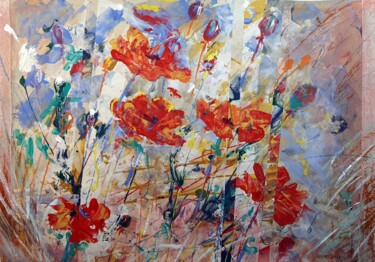 Painting titled "Fantasy with Flower…" by Rakhmet Redzhepov, Original Artwork, Acrylic