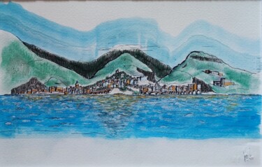 Painting titled "Amalfi_Atrani" by Ralf_19, Original Artwork, Watercolor Mounted on Cardboard