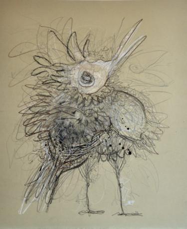 Drawing titled "Ptaszysko II / Bird" by Justyna Ralicka, Original Artwork, Graphite