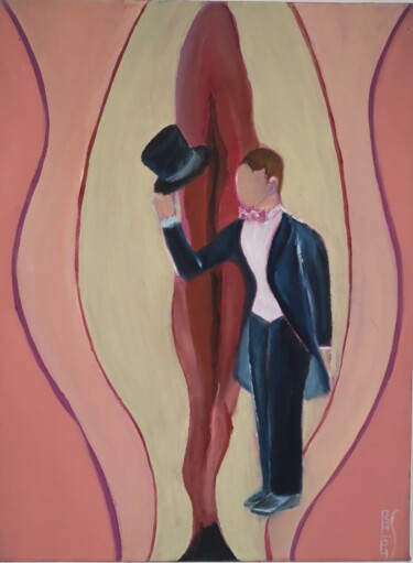 Pintura intitulada "Gentleman" por Ralph Spegelaere, Obras de arte originais, Óleo