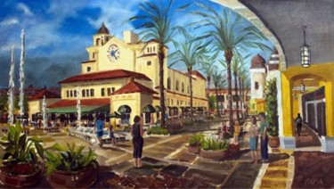 Painting titled "City Center at Palm…" by Ralph Papa, Original Artwork, Oil