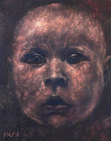 Painting titled "Enfant" by Ralph Papa, Original Artwork, Oil