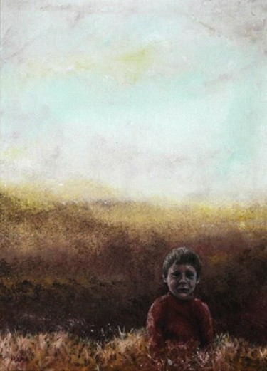 Painting titled "Misty Fields" by Ralph Papa, Original Artwork