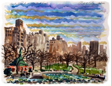 Painting titled "Central Park" by Ralph Papa, Original Artwork, Oil