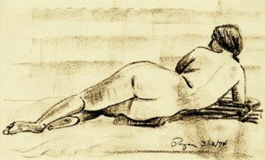 Drawing titled "Reclining Figure" by Ralph Papa, Original Artwork, Other