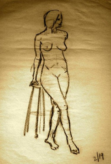 Drawing titled "Figure Study'74-5" by Ralph Papa, Original Artwork, Other