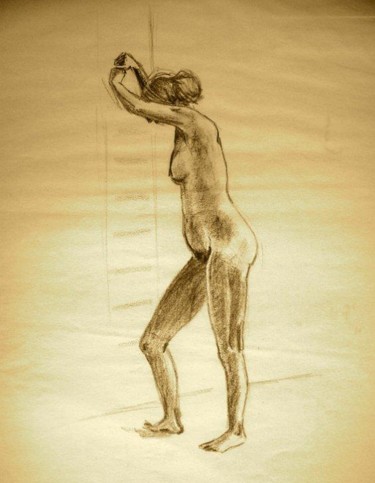 Drawing titled "Woman Standing" by Ralph Papa, Original Artwork, Other