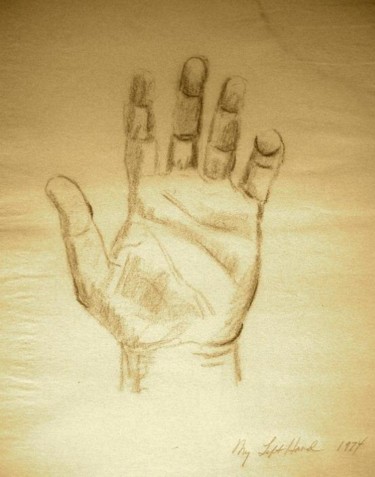 Drawing titled "My Left Hand" by Ralph Papa, Original Artwork, Other