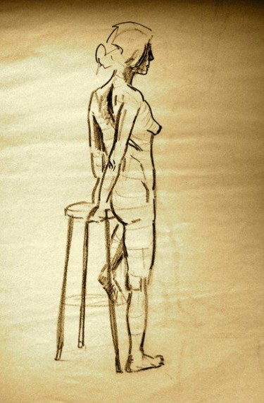 Drawing titled "Standing Figure" by Ralph Papa, Original Artwork, Other