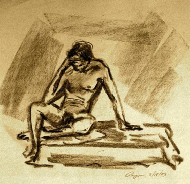 Drawing titled "Figure Study" by Ralph Papa, Original Artwork, Other