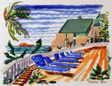 Painting titled "Poolside" by Ralph Papa, Original Artwork