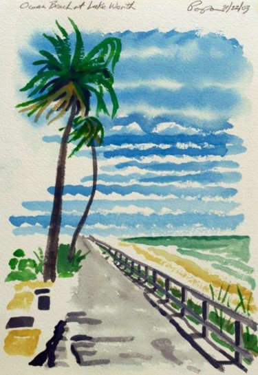 Painting titled "Lake Worth Beach" by Ralph Papa, Original Artwork