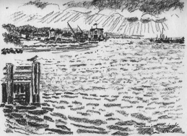 Drawing titled "Gossman's at Montauk" by Ralph Papa, Original Artwork, Other