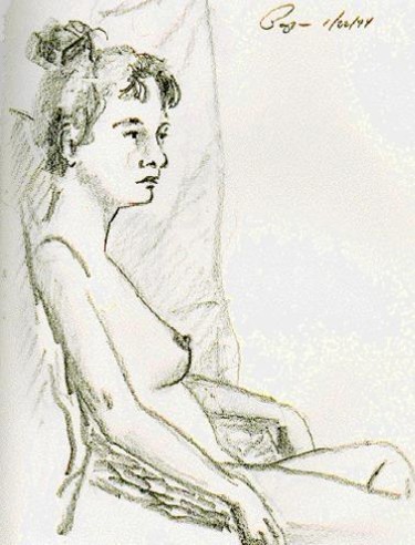 Drawing titled "Seated Woman" by Ralph Papa, Original Artwork, Other