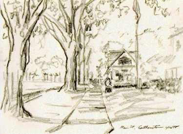 Drawing titled "Main Street, East H…" by Ralph Papa, Original Artwork, Other