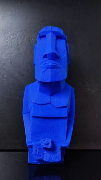 雕塑 标题为“Moaï Adam  Bleu” 由Ramil Dayanov, 原创艺术品, 石膏