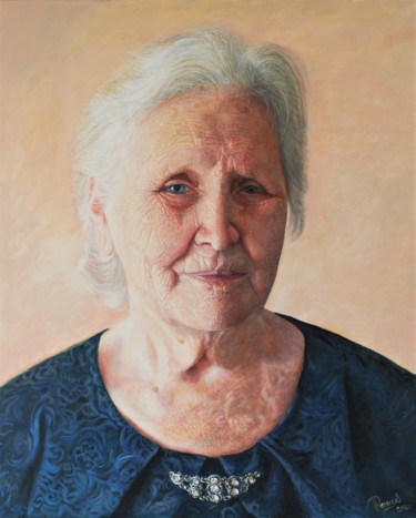 Peinture intitulée "Бабушка Валентина М…" par Vladimir Remizov, Œuvre d'art originale, Huile