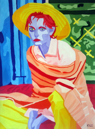「Woman Sitting」というタイトルの絵画 Randall Steinkeによって, オリジナルのアートワーク, オイル