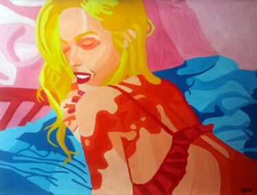 Pittura intitolato "Woman Thinking" da Randall Steinke, Opera d'arte originale, Olio