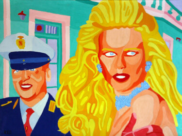 Painting titled "Blond Woman" by Randall Steinke, Original Artwork, Oil