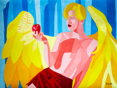 "Angel and Apple" başlıklı Tablo Randall Steinke tarafından, Orijinal sanat, Petrol