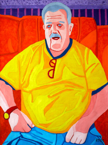 Schilderij getiteld "Jim" door Randall Steinke, Origineel Kunstwerk, Olie
