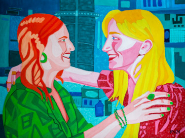 Ζωγραφική με τίτλο "Cameryn and Alex No…" από Randall Steinke, Αυθεντικά έργα τέχνης, Λάδι Τοποθετήθηκε στο Ξύλινο φορείο σκ…