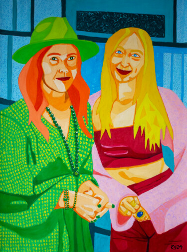 Painting titled "Alex and Cameryn No…" by Randall Steinke, Original Artwork, Oil Mounted on Wood Stretcher frame