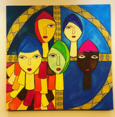 Картина под названием "Breaking the Frame" - Rania Akel, Подлинное произведение искусства, Пастель