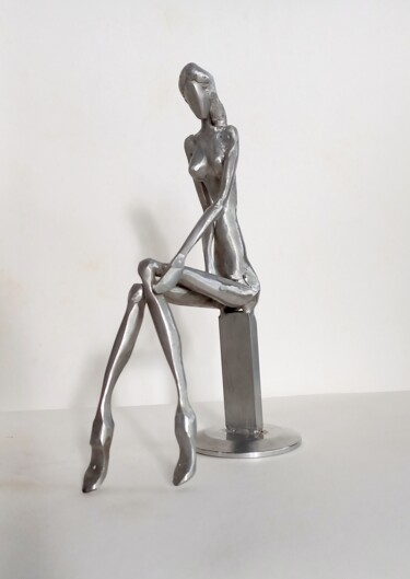 Sculpture titled "Solitude 1" by Ranil Sugathapala, Original Artwork, Stainless Steel