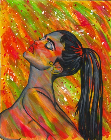 Pintura intitulada "Kylie Jenner" por Ranil Sugathapala, Obras de arte originais, Acrílico