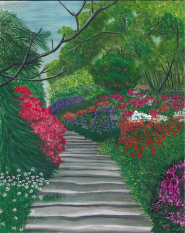 绘画 标题为“Garden Path” 由Ranil Sugathapala, 原创艺术品, 丙烯