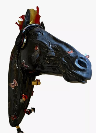 Коллажи под названием "Spanish horse" - Raph, Подлинное произведение искусства, Коллажи Установлен на Другая жесткая панель