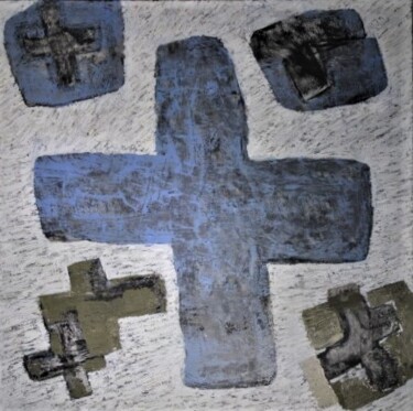 Peinture intitulée "les croix-2" par Raphael Desportes, Œuvre d'art originale, Huile