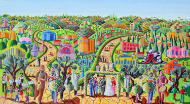 "jerusalem city Reli…" başlıklı Tablo Raphael Perez tarafından, Orijinal sanat, Akrilik