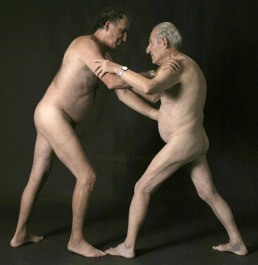 Fotografia intitulada "two older gay man w…" por Raphael Perez, Obras de arte originais