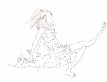 Drawing titled "original woman draw…" by Raphael Perez, Original Artwork, Ballpoint pen