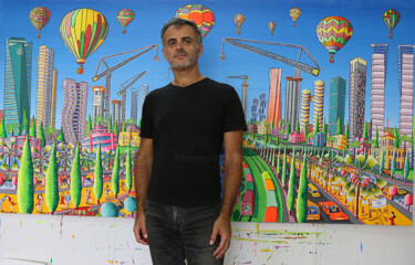 "naive landscape urb…" başlıklı Tablo Raphael Perez tarafından, Orijinal sanat, Akrilik