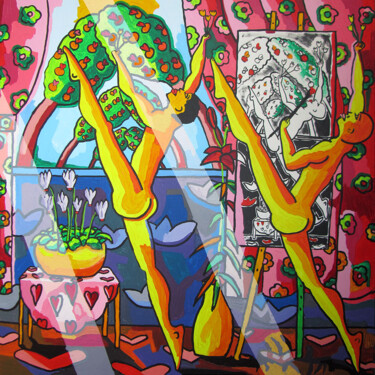 Ζωγραφική με τίτλο "gay art painting ho…" από Raphael Perez, Αυθεντικά έργα τέχνης, Ακρυλικό