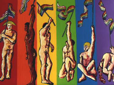 Pintura intitulada "gay  nation queer a…" por Raphael Perez, Obras de arte originais, Acrílico