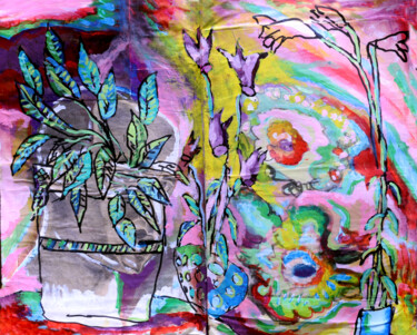 Malerei mit dem Titel "FLOWER ARTWORK MODE…" von Raphael Perez, Original-Kunstwerk, Acryl