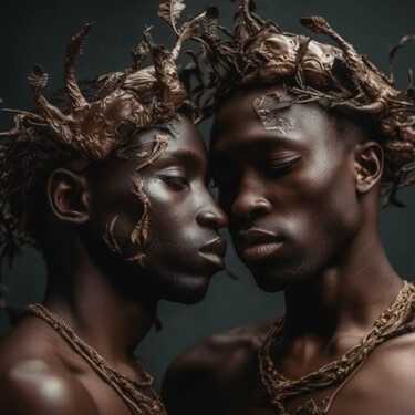 Digitale Kunst getiteld "Ai young black gay…" door Raphael Perez, Origineel Kunstwerk, AI gegenereerde afbeelding