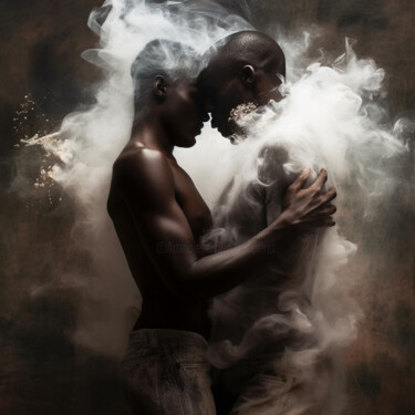 Digitale Kunst getiteld "homosexuels noirs L…" door Raphael Perez, Origineel Kunstwerk, AI gegenereerde afbeelding