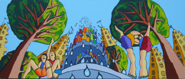Pintura titulada "Наивный израильский…" por Raphael Perez, Obra de arte original, Acrílico
