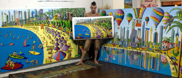 Malarstwo zatytułowany „colorful naive pain…” autorstwa Raphael Perez, Oryginalna praca, Akryl