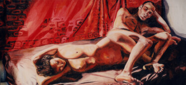 Schilderij getiteld "male female paintin…" door Raphael Perez, Origineel Kunstwerk, Acryl